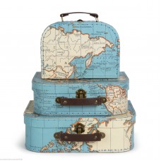 Small suitcase vintage map design storage case carry case wedding favour box   162267868849